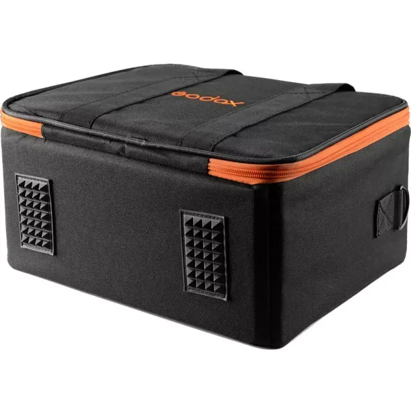 Bolsa para câmara Godox CB-12 para AD600Pro, flanela/nylon, preta e laranja, com alça de ombro