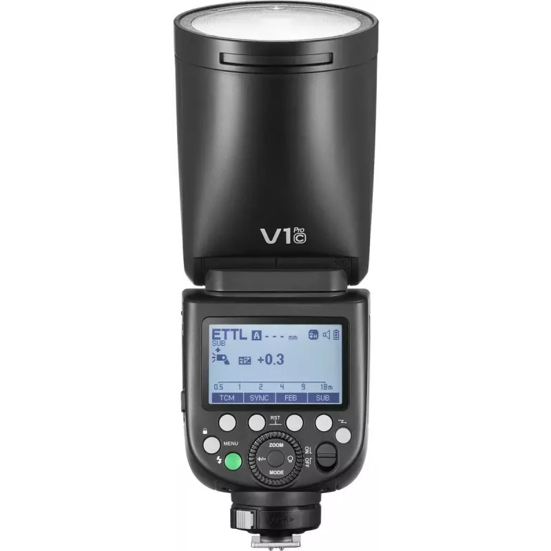 Flash para câmara de vídeo Godox V1Pro preto 1,5 s de tempo de reciclagem