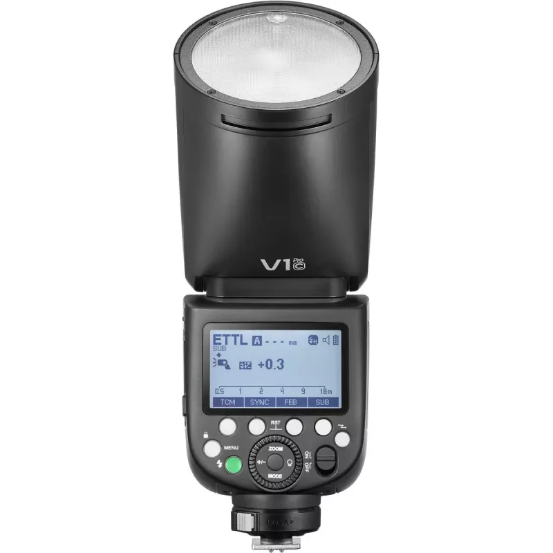 Flash para câmara de vídeo Godox V1Pro preto 1,5 s de tempo de reciclagem