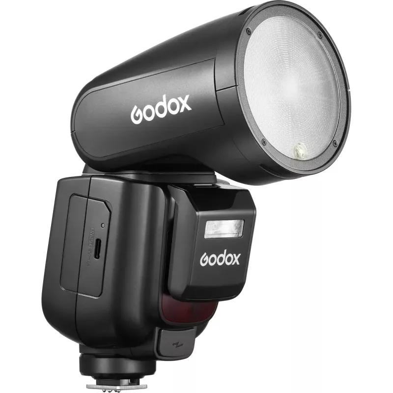 Flash para câmara de vídeo Godox V1Pro preto 1,5 s de tempo de reciclagem