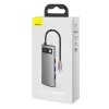 Baseus Metal Gleam USB 3.2 Gen 1 Type-C cinzento 100 W Power Delivery 4K Ultra HD