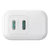 Fonte de alimentação Joyroom JR-TCF12 porta dupla 20W (USB-C x2) branco