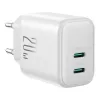 Fonte de alimentação Joyroom JR-TCF12 porta dupla 20W (USB-C x2) branco