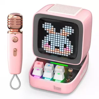 Altifalante portátil Mono Divoom Ditoo-Mic Mini Rosa