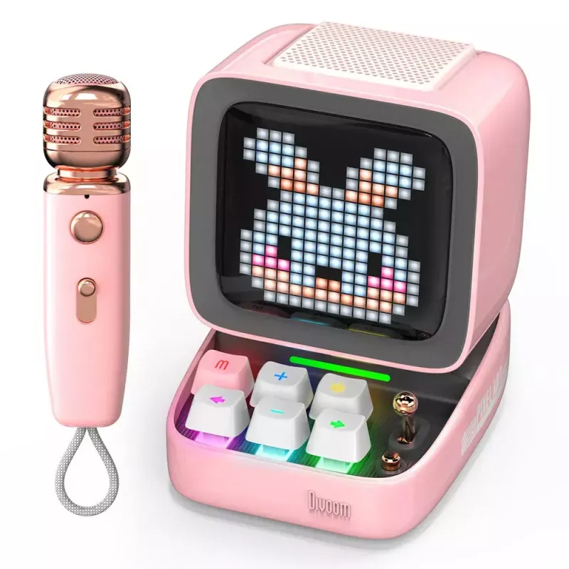 Altifalante portátil Mono Divoom Ditoo-Mic Mini Rosa