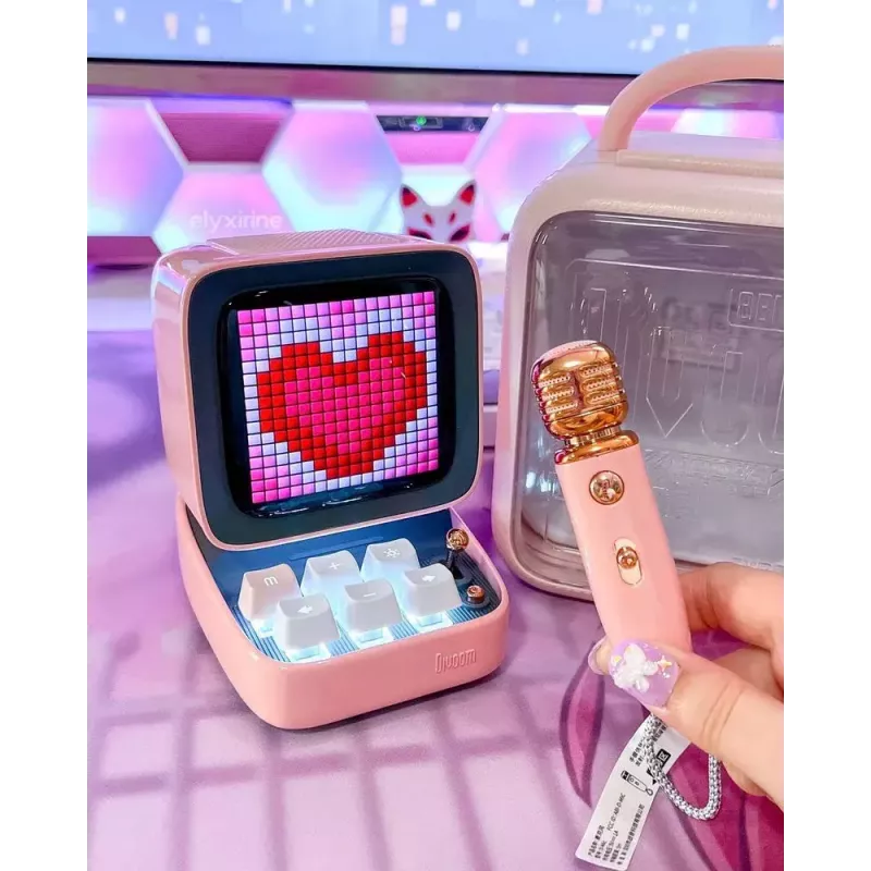Altifalante portátil Mono Divoom Ditoo-Mic Mini Rosa