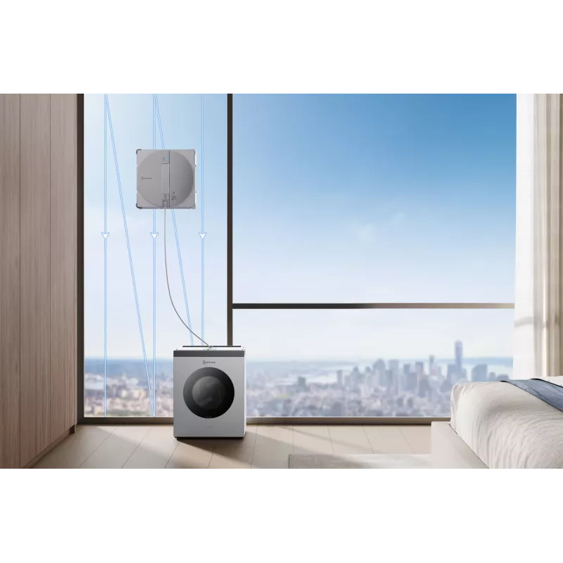 Robô de limpeza de janelas Ecovacs WINBOT W3 OMNI, bateria 4500 mAh, 270×270×76 mm, prateado/branco