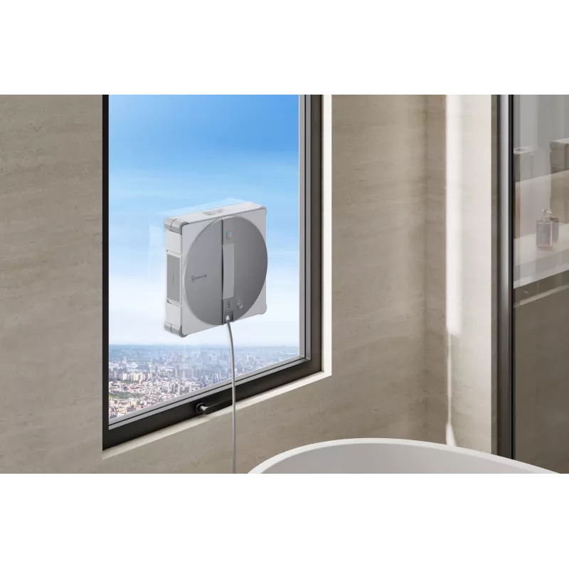 Robô de limpeza de janelas Ecovacs WINBOT W3 OMNI, bateria 4500 mAh, 270×270×76 mm, prateado/branco