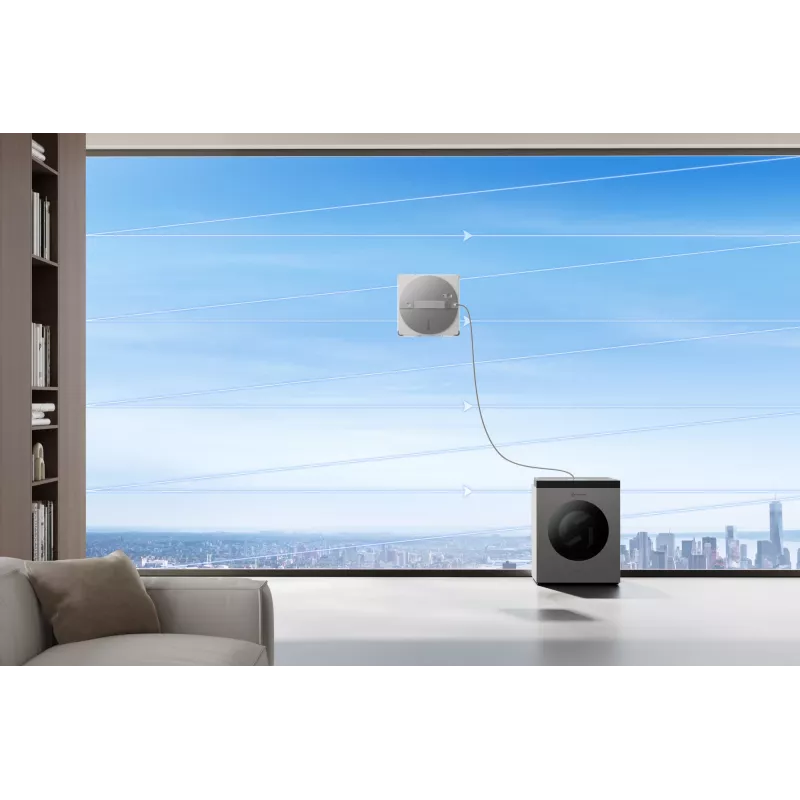 Robô de limpeza de janelas Ecovacs WINBOT W3 OMNI, bateria 4500 mAh, 270×270×76 mm, prateado/branco