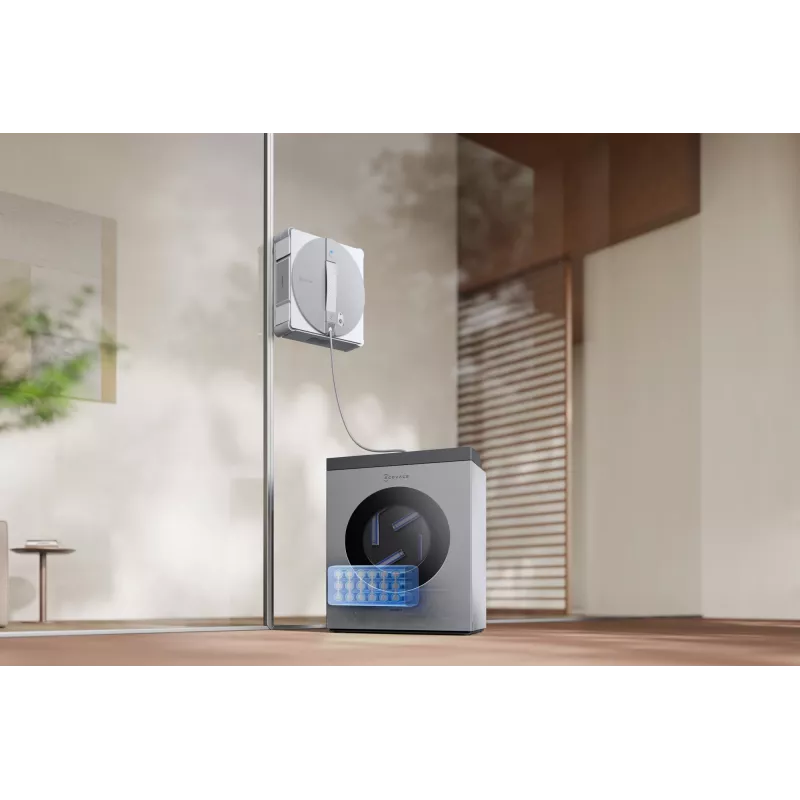Robô de limpeza de janelas Ecovacs WINBOT W3 OMNI, bateria 4500 mAh, 270×270×76 mm, prateado/branco