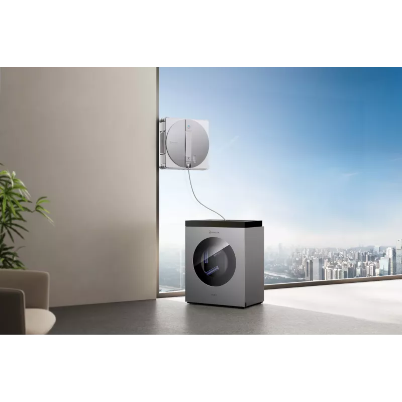 Robô de limpeza de janelas Ecovacs WINBOT W3 OMNI, bateria 4500 mAh, 270×270×76 mm, prateado/branco