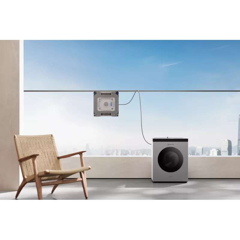 Robô de limpeza de janelas Ecovacs WINBOT W3 OMNI, bateria 4500 mAh, 270×270×76 mm, prateado/branco