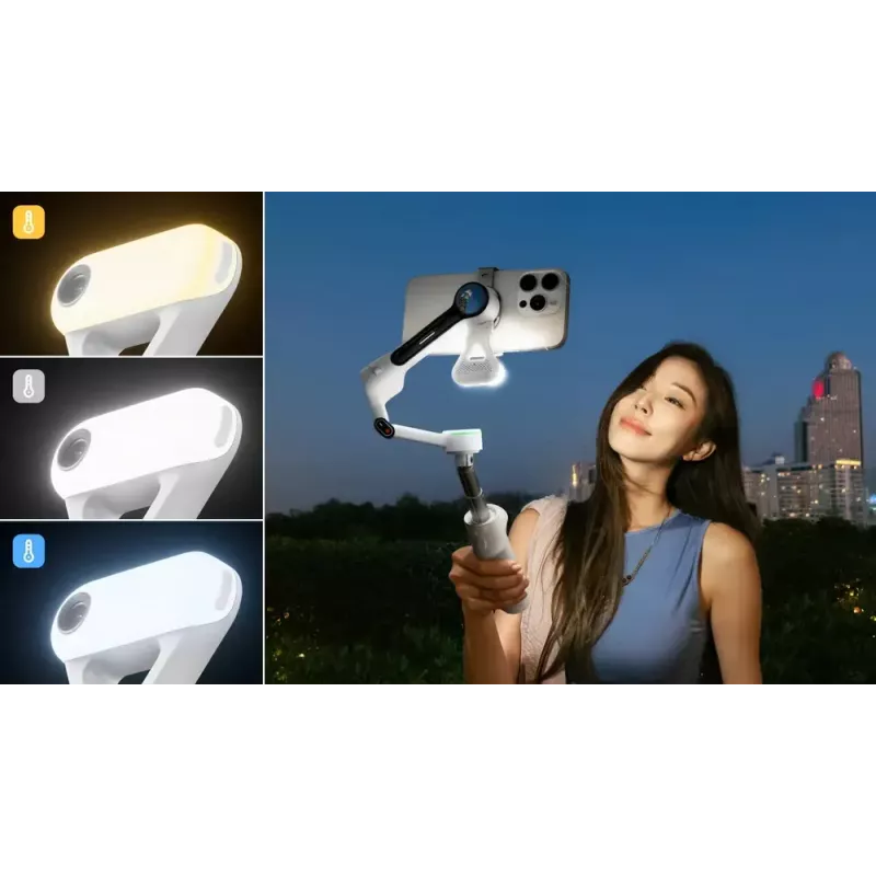 Estabilizador de câmara para smartphone Insta360 Flow 2 Pro Creator Bundle rotação 360°