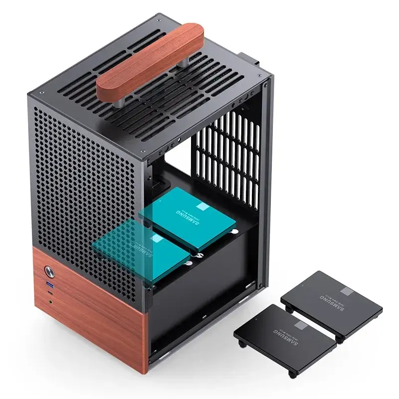 Caixa de PC Jonsbo T6, Mini-Tower, Mini-ITX, preto