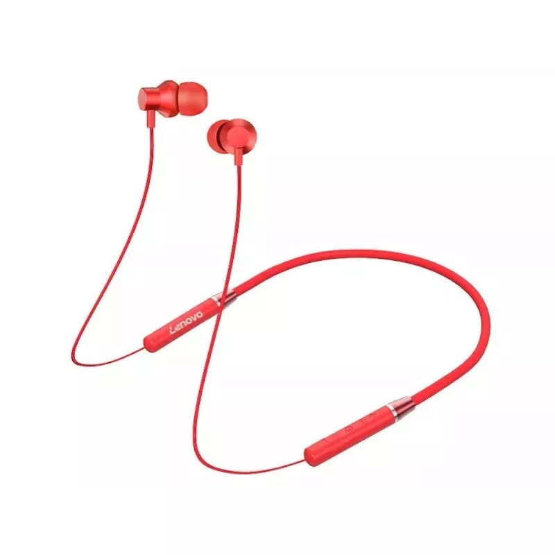 Auscultadores Bluetooth sem fios Lenovo HE05 vermelho