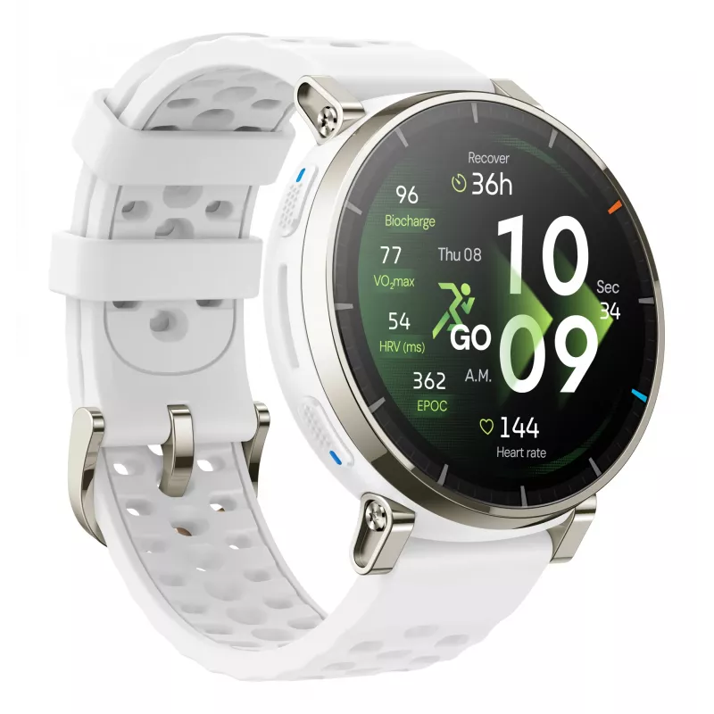 Smartwatch Amazfit Active 3 — 3,35 cm (1,32 polegadas) AMOLED, 466×466, ecrã tátil, GPS, 365 mAh, bracelete de silicone