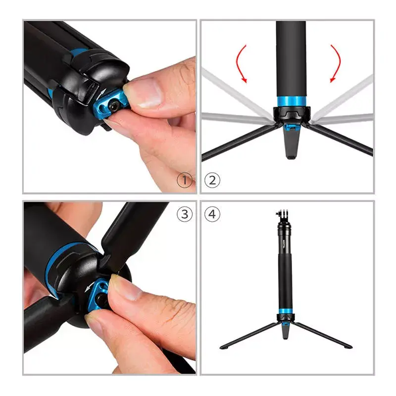 Tripé pau de selfie Telesin GP-MNP-090-S altura ajustável leve