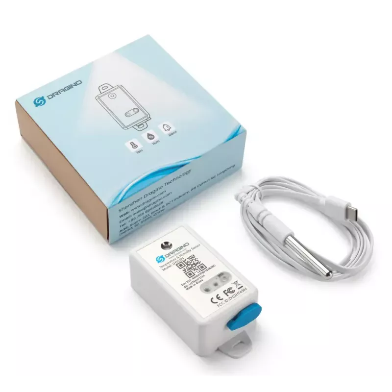 DRAGINO LHT65N sensor de temperatura e humidade autónomo para interior/exterior LoRaWAN EU868