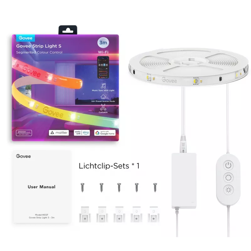 Govee H612FCD1 fita LED RGB, 3 metros