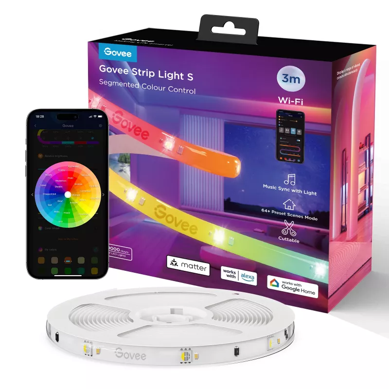 Govee H612FCD1 fita LED RGB, 3 metros