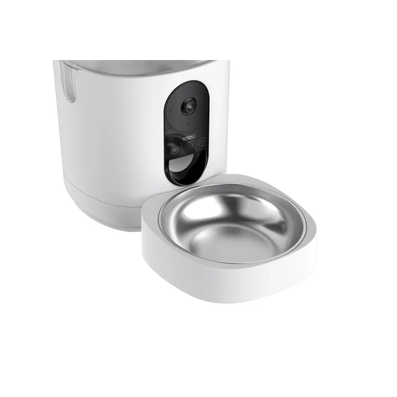 Comedouro automático IMOU PF1 — tremonha de aço inoxidável de 4 L, Wi‑Fi 4, pilha/corrente contínua, 1 taça