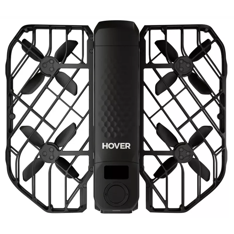 Mini-drone HOVERAir X1 Pro — 4 rotores, câmara de 12 MP, vídeo 4K, alcance de 1000 m, bateria de 1920 mAh, 32 GB internos, preto