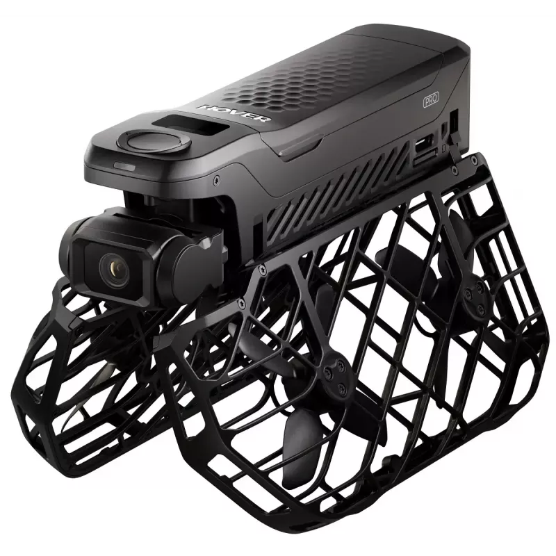 Mini-drone HOVERAir X1 Pro — 4 rotores, câmara de 12 MP, vídeo 4K, alcance de 1000 m, bateria de 1920 mAh, 32 GB internos, preto