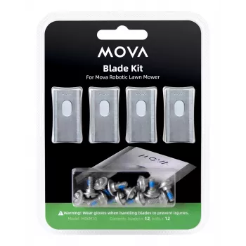 Lâminas de substituição para corta-relvas MOVA MBKM10 para Mova 1000/600, 160×120×15 mm, 12 unidades