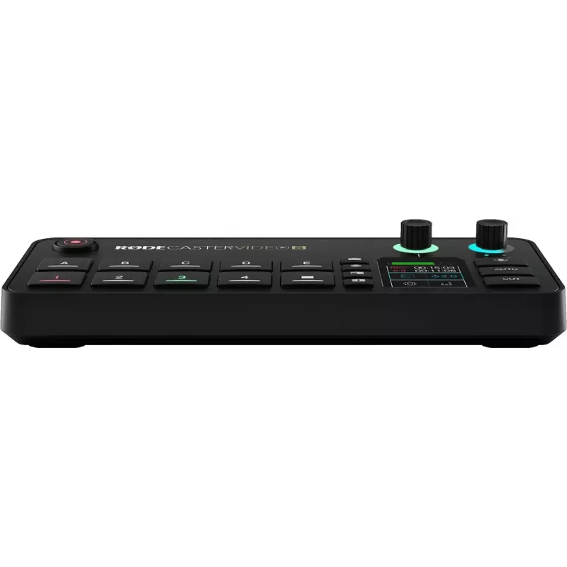 Consola de produção multicanal para podcast e livestream Rode RodeCaster Video S RCVS-E – ecrã tátil, Wi‑Fi, Bluetooth 5.3, 5x USB-C, 3x entrada HDMI, 1x saída HDMI, microSD