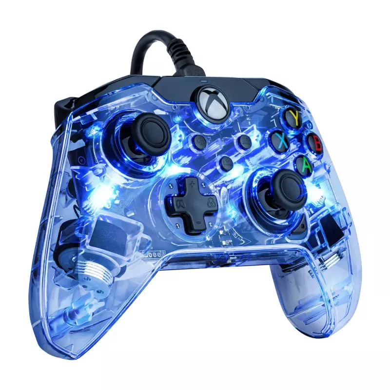 Comando com fio PDP Afterglow, azul/transparente, USB, Xbox One, Series X/S