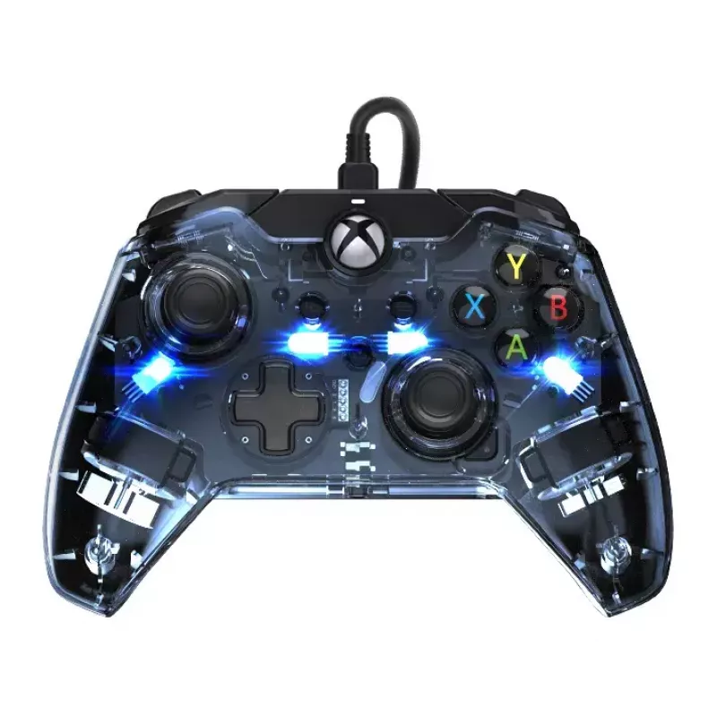 Comando com fio PDP Afterglow, azul/transparente, USB, Xbox One, Series X/S