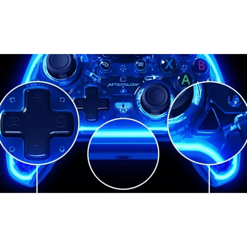 Comando com fio PDP Afterglow, azul/transparente, USB, Xbox One, Series X/S