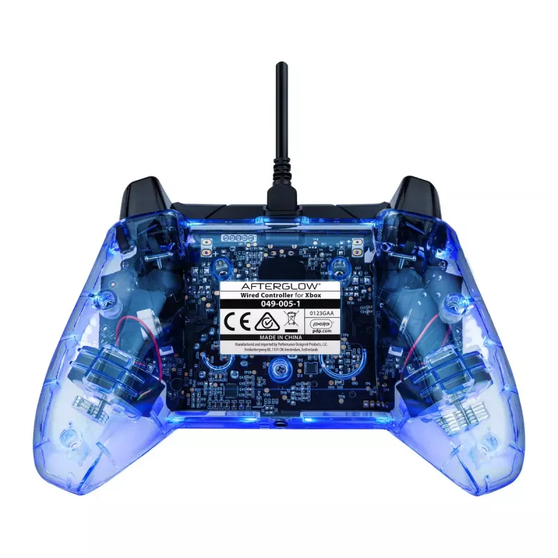 Comando com fio PDP Afterglow, azul/transparente, USB, Xbox One, Series X/S