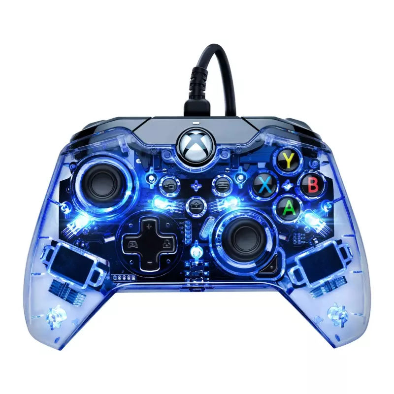 Comando com fio PDP Afterglow, azul/transparente, USB, Xbox One, Series X/S