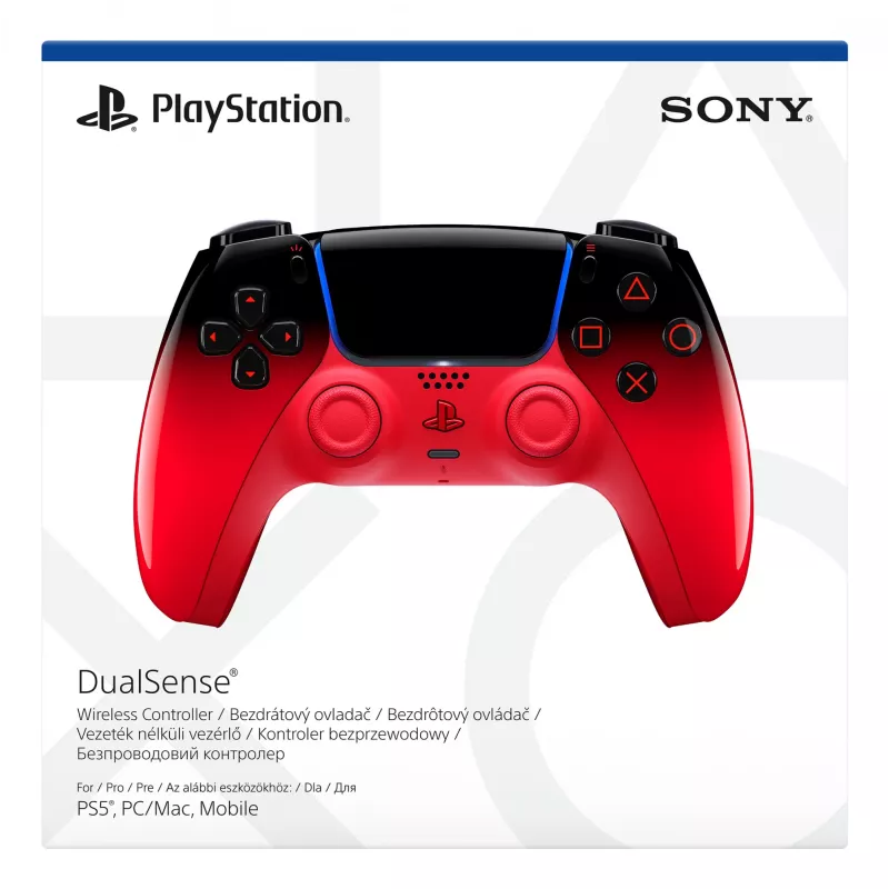 Comando Sony DualSense para PlayStation 5 – Bluetooth/USB, bateria, preto/vermelho, USB-C, 188×69×189 mm