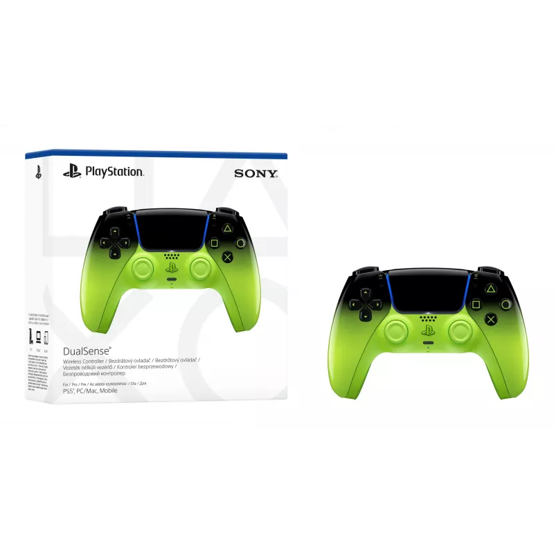 Comando Sony DualSense para PlayStation 5 — Bluetooth/USB, preto/verde, analógico/digital, USB-C
