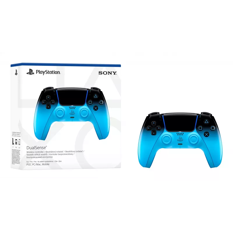 Comando Sony DualSense para PlayStation 5, Bluetooth/USB, preto/azul, USB-C, a pilhas