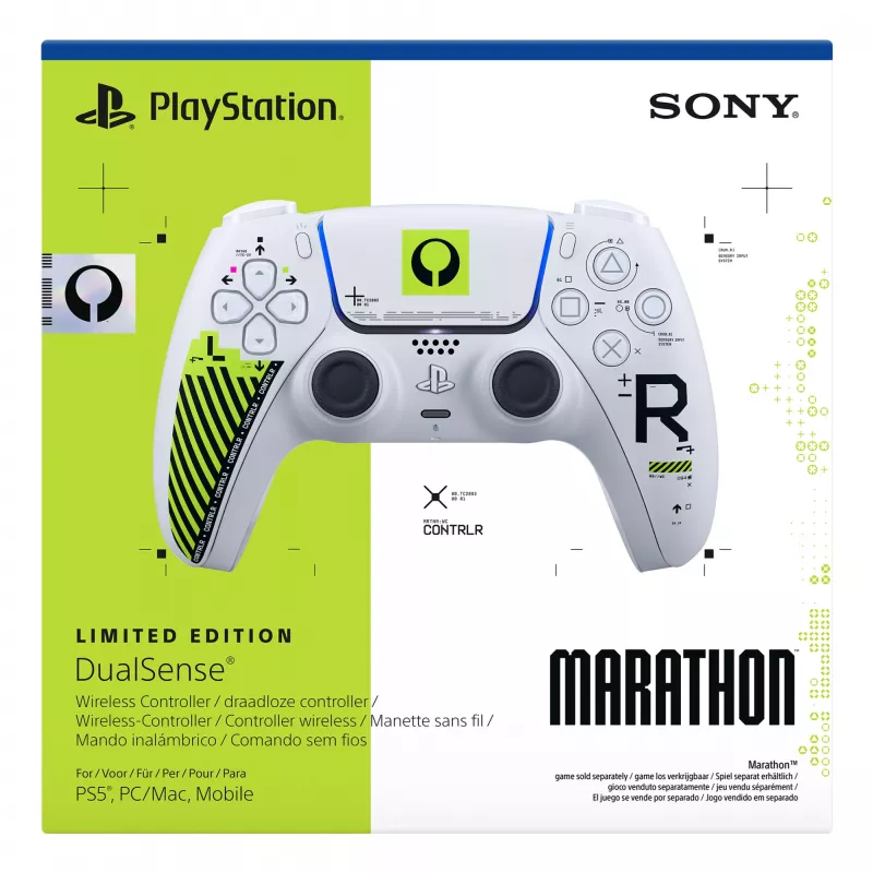 Comando Sony DualSense para PlayStation 5 — Bluetooth/USB, branco e verde, analógico/digital, USB‑C