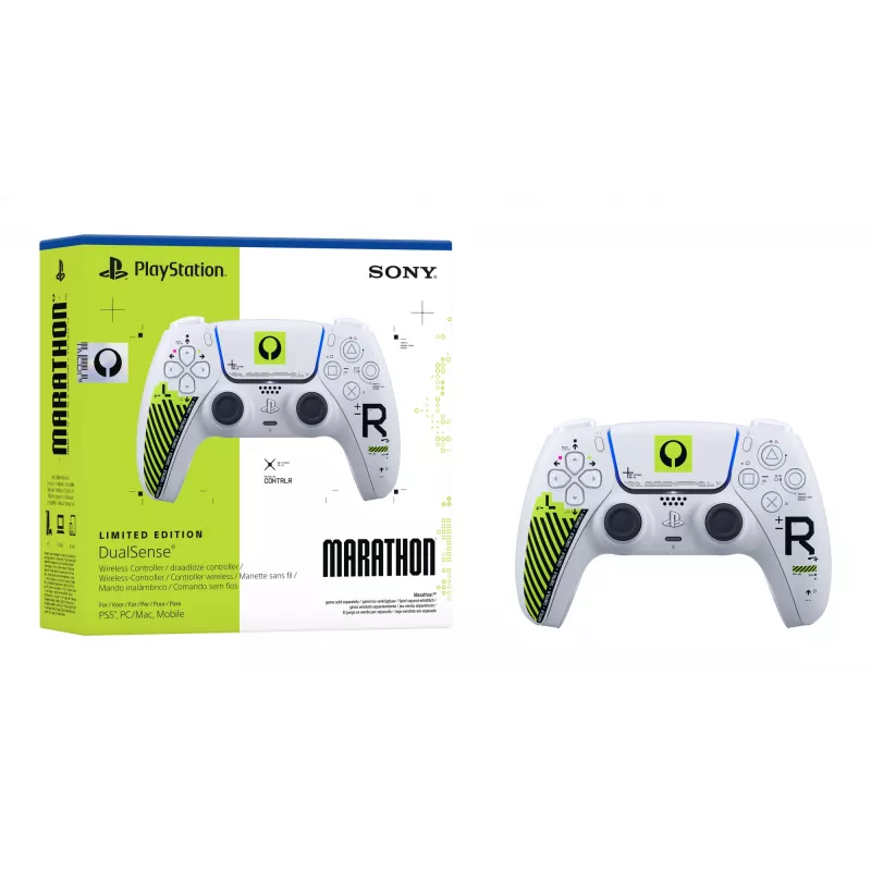 Comando Sony DualSense para PlayStation 5 — Bluetooth/USB, branco e verde, analógico/digital, USB‑C