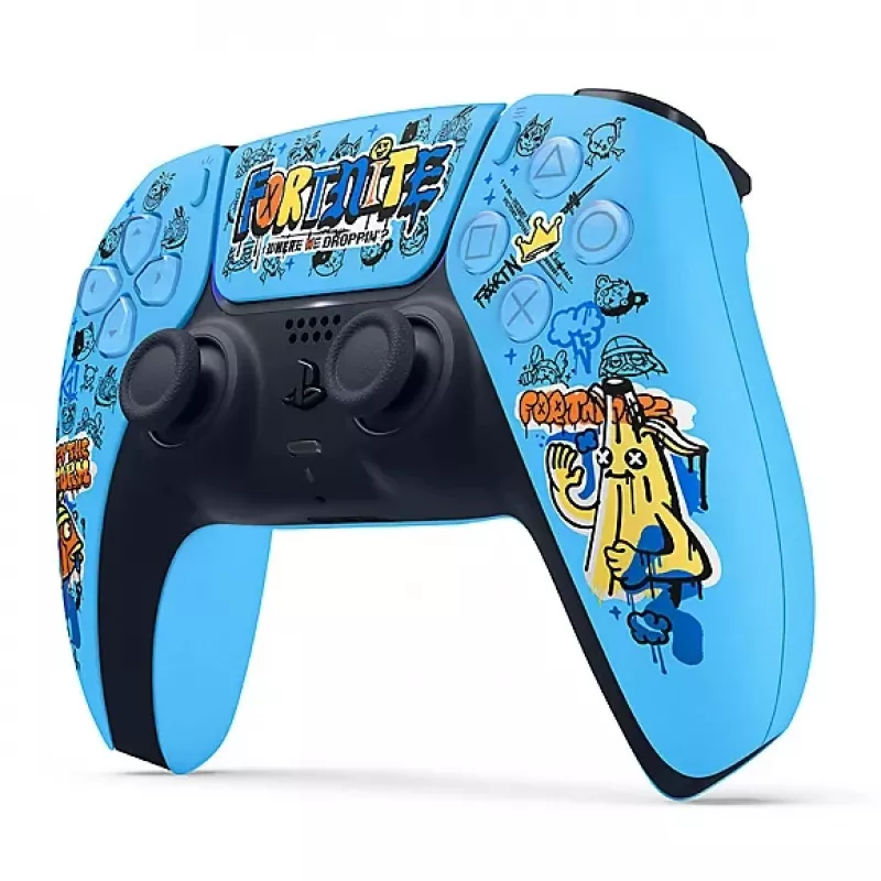 Comando Sony DualSense sem fios para PlayStation 5 — modelo 9593973, azul, design Fortnite, Bluetooth/USB, a pilhas