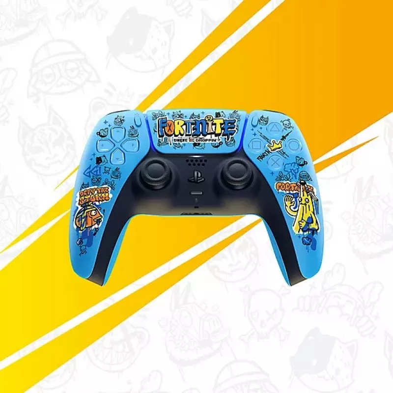 Comando Sony DualSense sem fios para PlayStation 5 — modelo 9593973, azul, design Fortnite, Bluetooth/USB, a pilhas