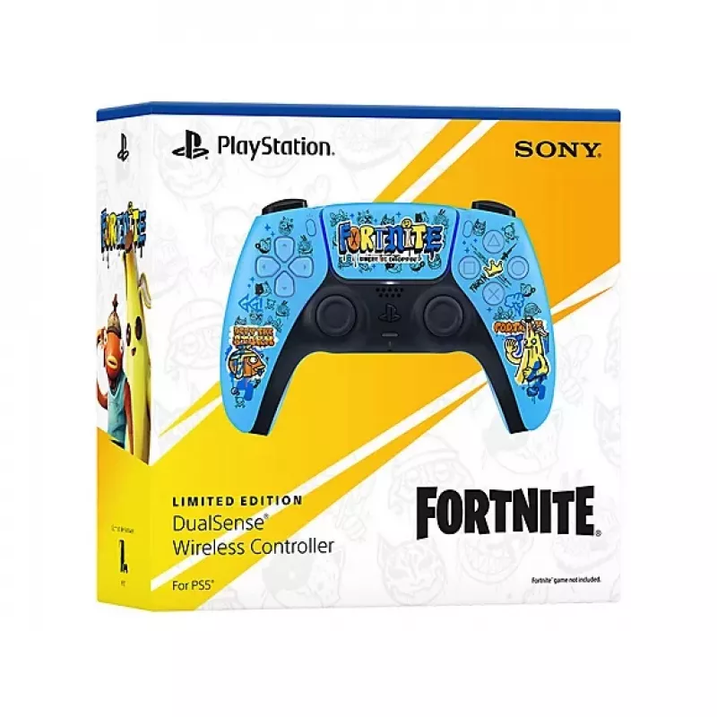 Comando Sony DualSense sem fios para PlayStation 5 — modelo 9593973, azul, design Fortnite, Bluetooth/USB, a pilhas