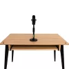 Suporte de secretária para microfone Shure SH-DESKTOP1, base redonda em metal, rosca de 3/8 polegadas, altura 26,7–40,6 cm, preto