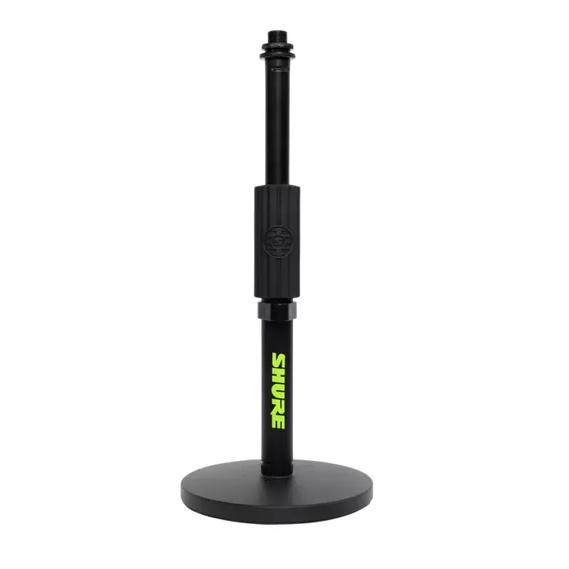 Suporte de secretária para microfone Shure SH-DESKTOP1, base redonda em metal, rosca de 3/8 polegadas, altura 26,7–40,6 cm, preto