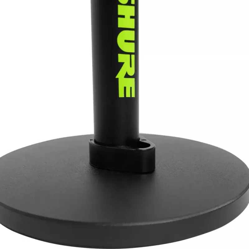 Suporte de secretária para microfone Shure SH-DESKTOP1, base redonda em metal, rosca de 3/8 polegadas, altura 26,7–40,6 cm, preto
