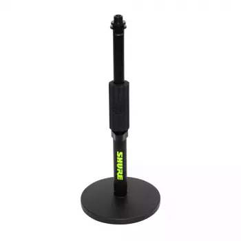 Suporte de secretária para microfone Shure SH-DESKTOP1, base redonda em metal, rosca de 3/8 polegadas, altura 26,7–40,6 cm, preto