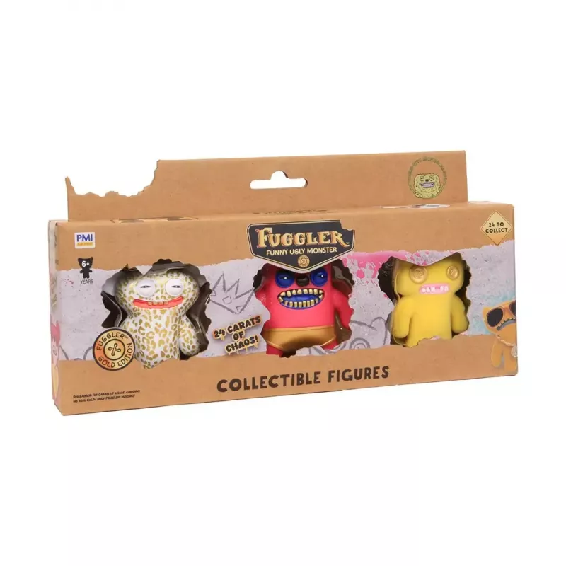 Conjunto de figuras de ação p.m.i kids world FUGGLER S3 Gold Edition – pack de 3 figuras sortidas