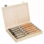 Conjunto de formões Bahco 425-083, 6 unid. (6/10/12/18/25/32 mm), caixa de madeira