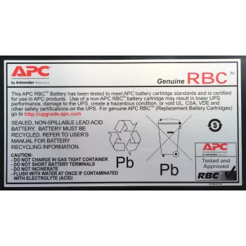 Cartucho de bateria de substituição APC RBC34 (OEM), chumbo-ácido selado (VRLA), preto, 6,36 kg, 173,5 x 440,4 x 43,2 mm, 0 - 40 °C, 0 - 95%