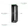 APC NetShelter SX Server Rack Gen 2, 48HE, 2258H x 600B x 1200T mm, com painéis laterais, preto